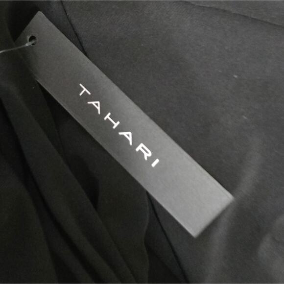 Tahari Surplice Faux Wrap Black Midi Dress Plus Size 3X New! - Picture 6 of 7